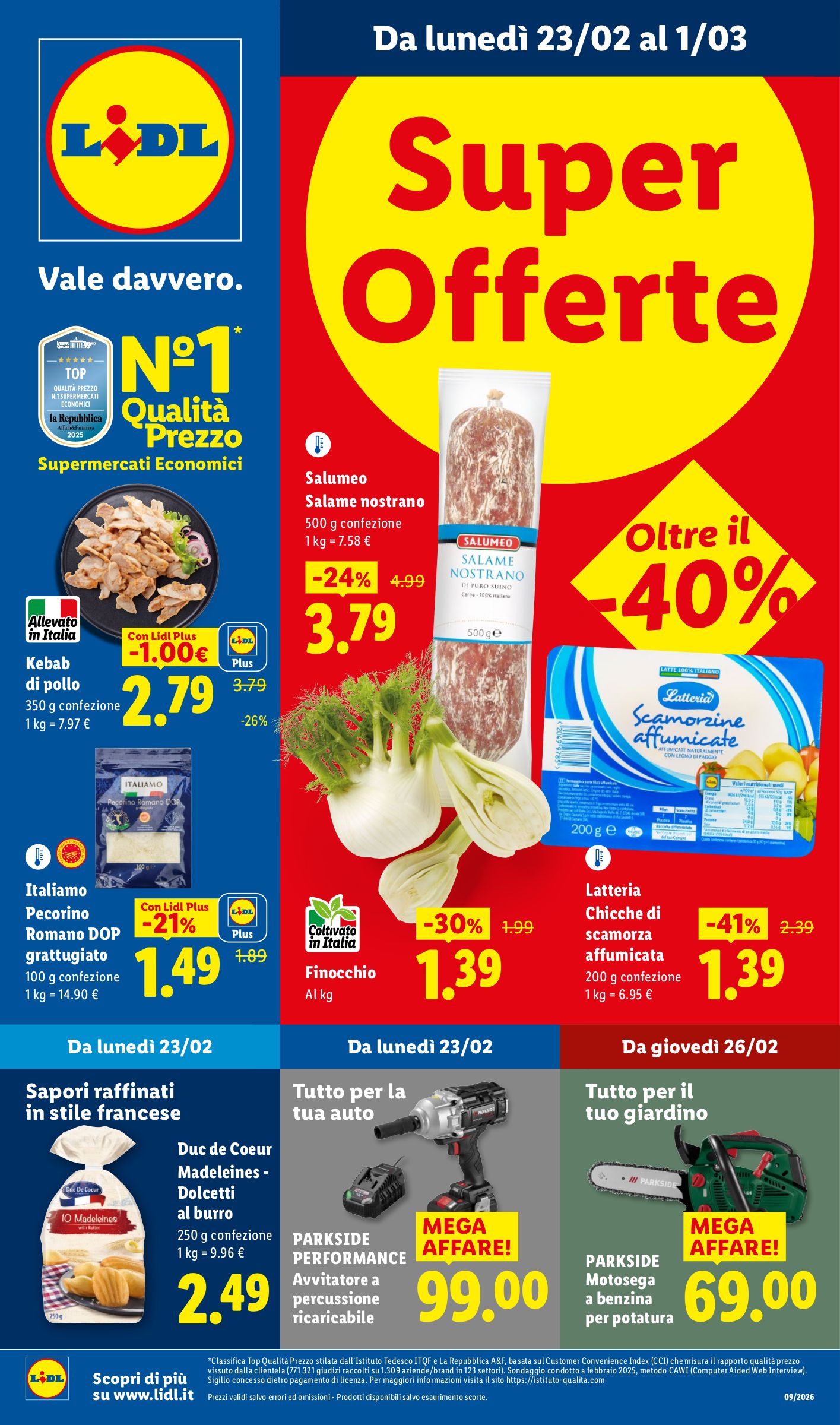 Offerte valide dal 23/02 al 1/03