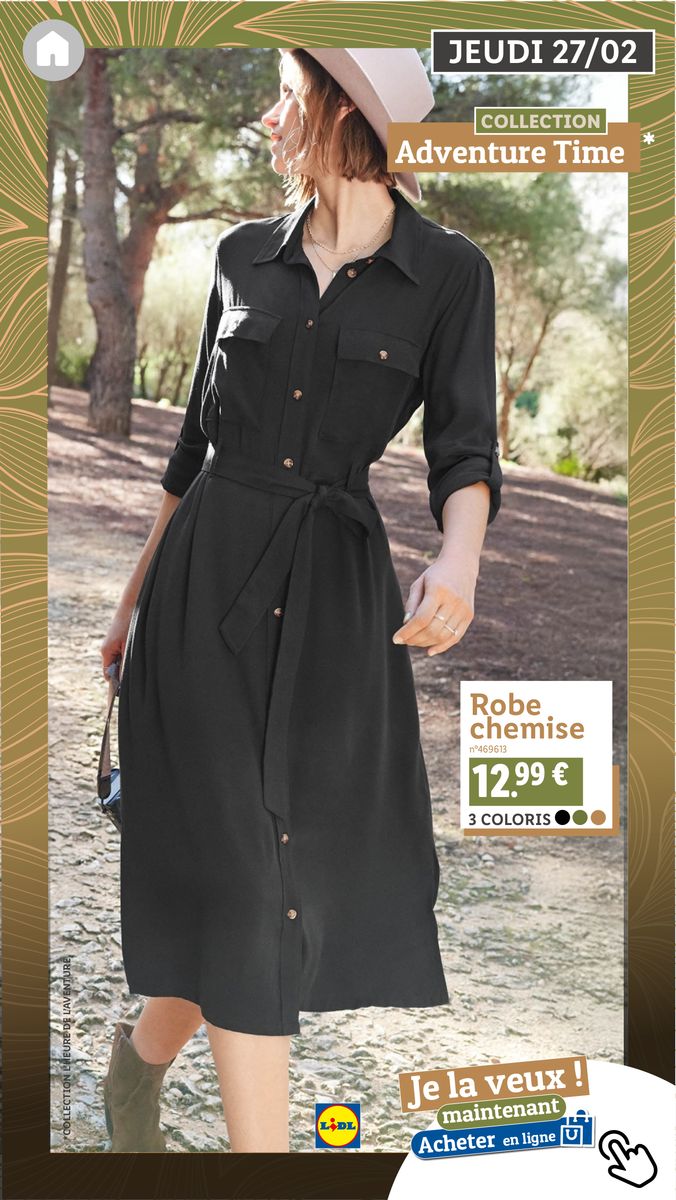 esmara® Robe chemise femme